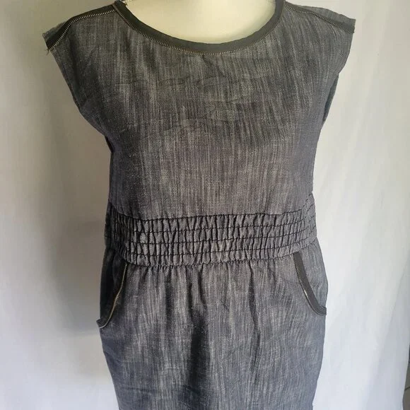 A Is For Audrey | Dresses | A Is For Audrey Womens Blue Denim Zipper Detail  Dress Size S Chico | Poshmark
